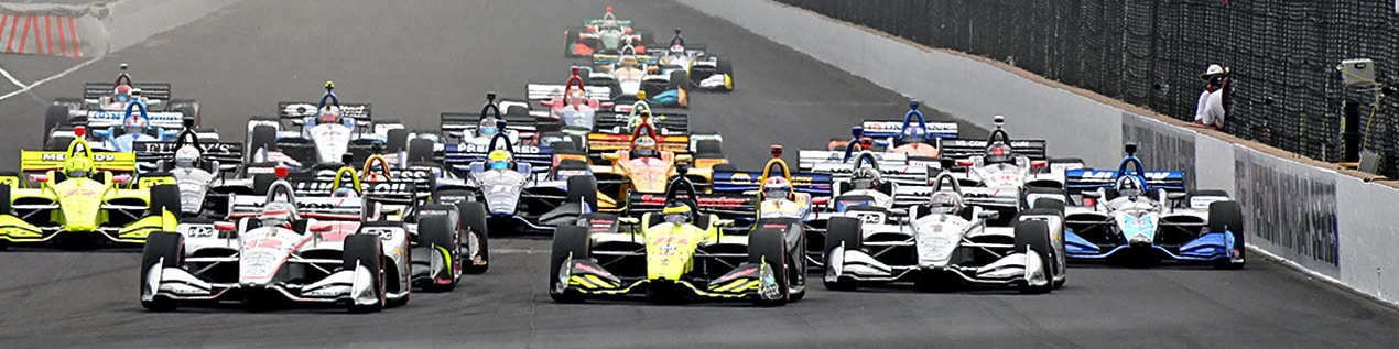 indy cars racing to through the start line Lexington
